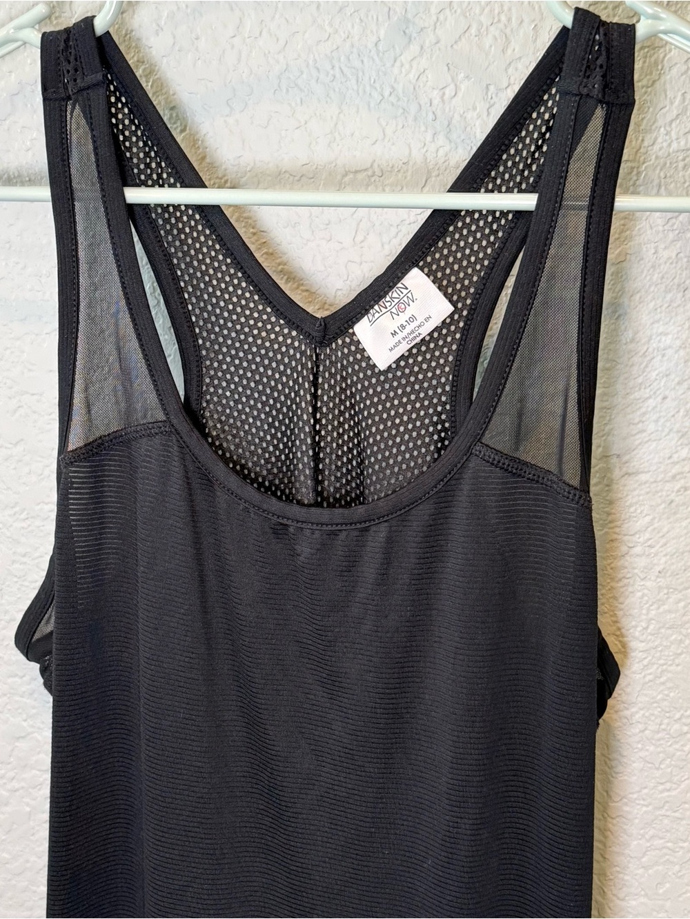 Black Mesh Racerback Tank Top - Picture 2 of 3